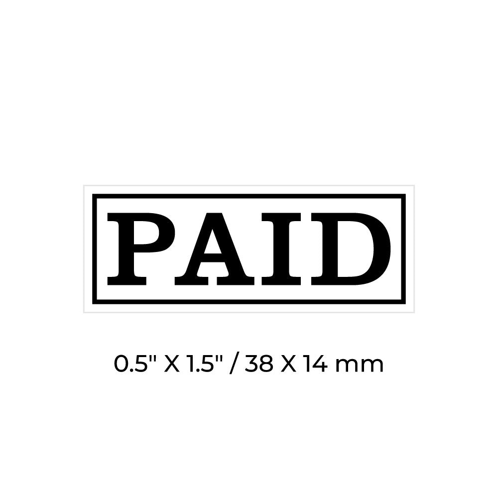 직사각형 0.5" X 1.5" 스탬프 - PAID