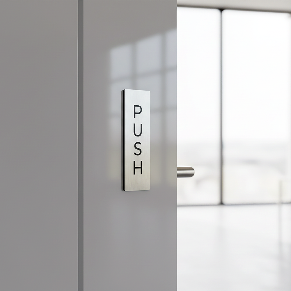 [완제품] 메탈릭 텍스처 PUSH & PULL 도어사인 SET [사각형] - 대