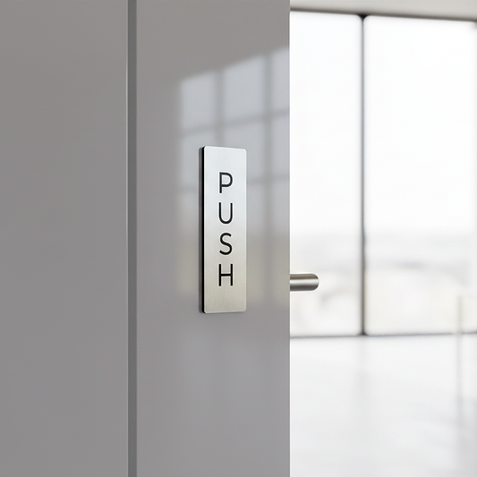 [완제품] 메탈릭 텍스처 PUSH & PULL 도어사인 SET [사각형] - 대