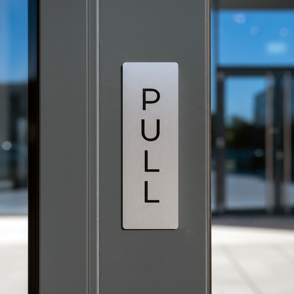 [완제품] 메탈릭 텍스처 PUSH & PULL 도어사인 SET [사각형] - 대