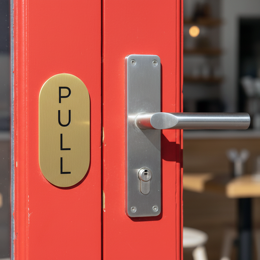 [완제품] 메탈릭 텍스처 PUSH & PULL 도어사인 SET [캡슐형] - 중