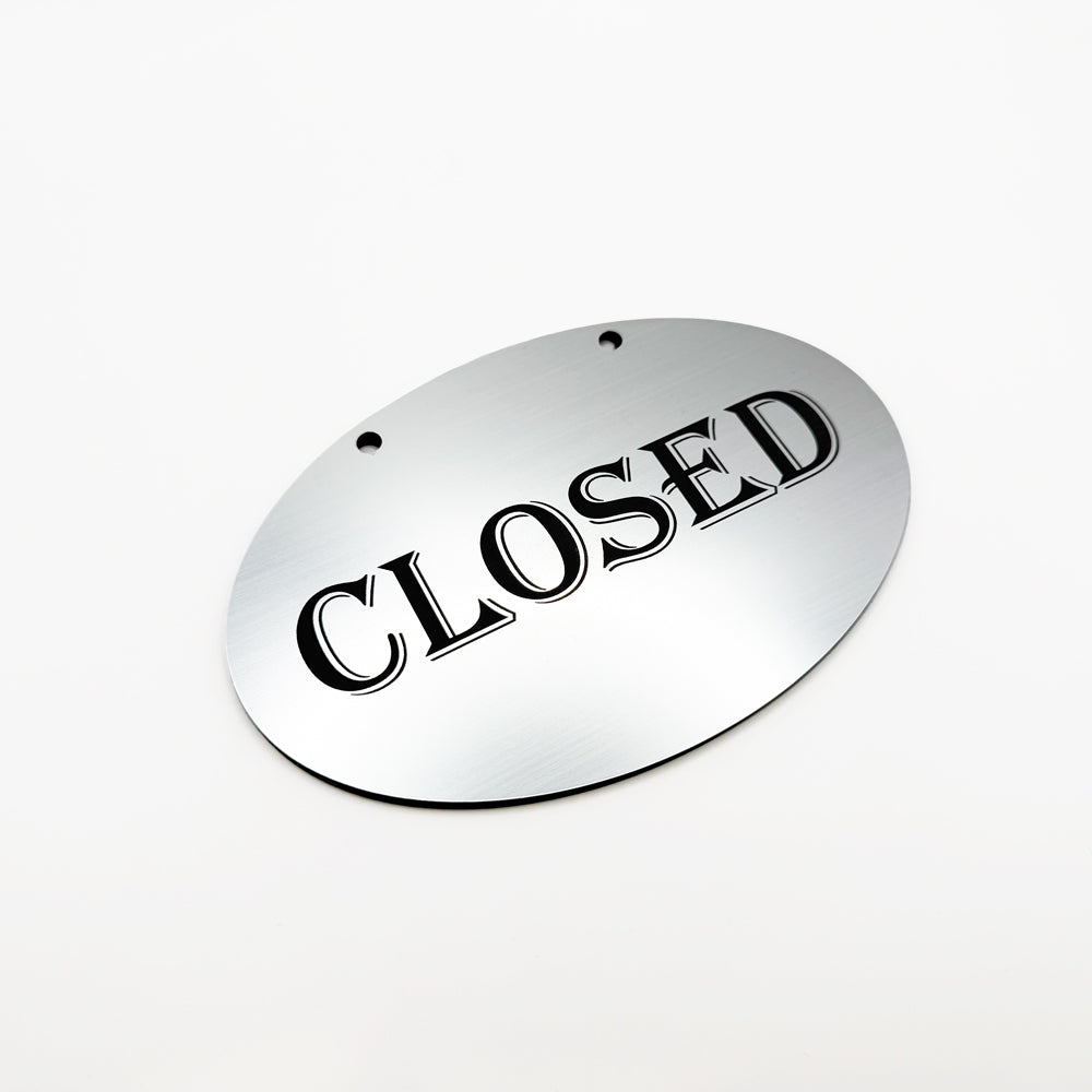 [완제품] 프리미엄 메탈릭 텍스처 OPEN/CLOSED 사인(원형)- 소