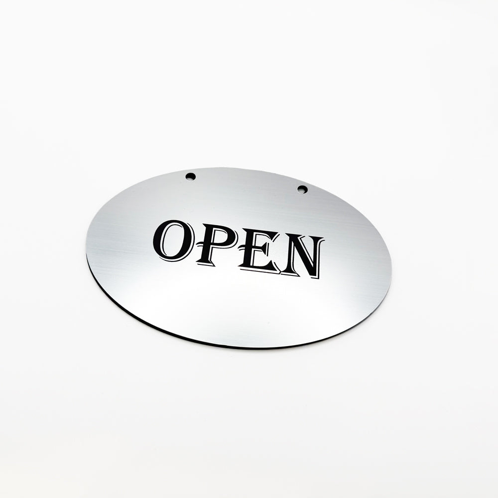 [완제품] 프리미엄 메탈릭 텍스처 OPEN/CLOSED 사인(원형)- 소