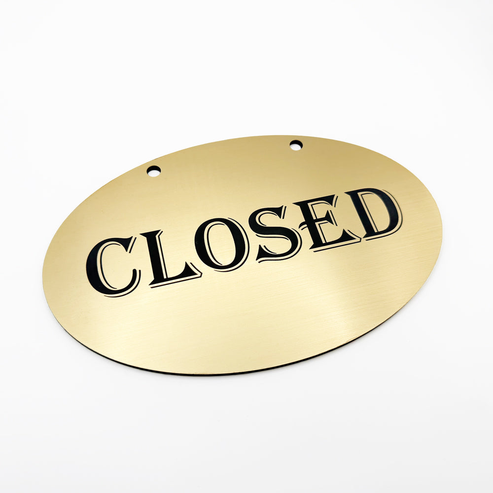 [완제품] 프리미엄 메탈릭 텍스처 OPEN/CLOSED 사인(원형)- 대