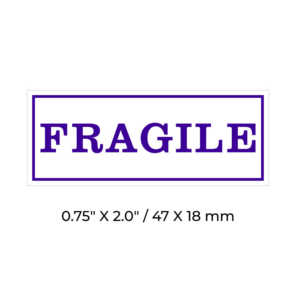 직사각형 0.75" X 2.0" 스탬프 - FRAGILE