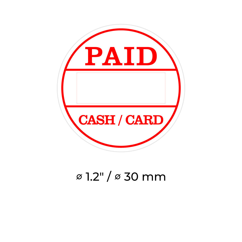 원형 지름 1.2" 날짜 스탬프 - PAID