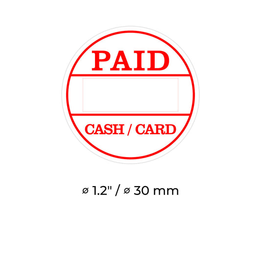 원형 지름 1.2" 날짜 스탬프 - PAID
