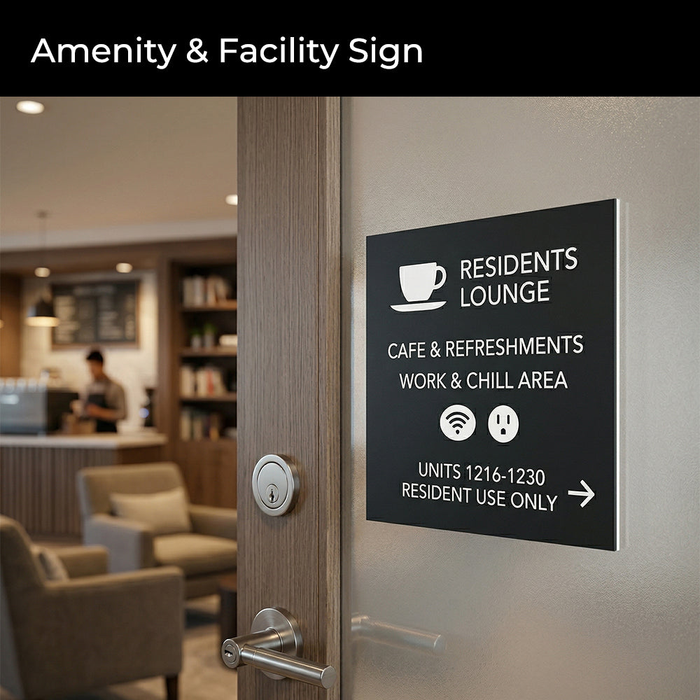 Architectural Amenity & Facility Sign - Modern Pictograms for Buildings