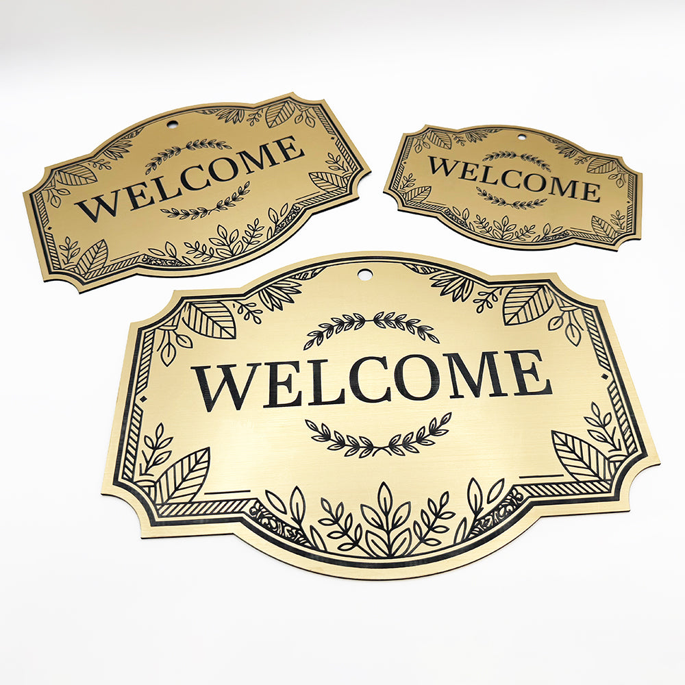 [완제품] 프리미엄 메탈릭 텍스처 WELCOME 사인 - 중