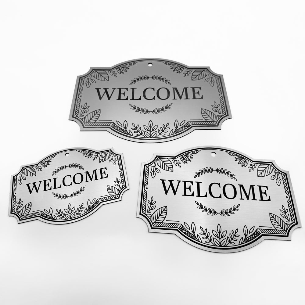 [완제품] 프리미엄 메탈릭 텍스처 WELCOME 사인 - 중